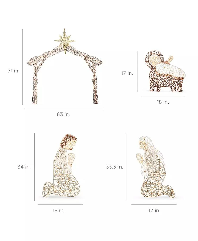 Best Choice Products 6ft Lighted Outdoor Nativity Scene, Yard Decoration w/ 190 LED Lights, Stakes, Zip Ties 7