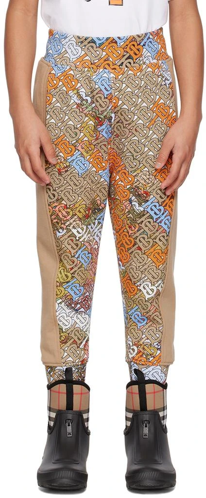 Burberry Kids Beige Monogram Map Lounge Pants 1