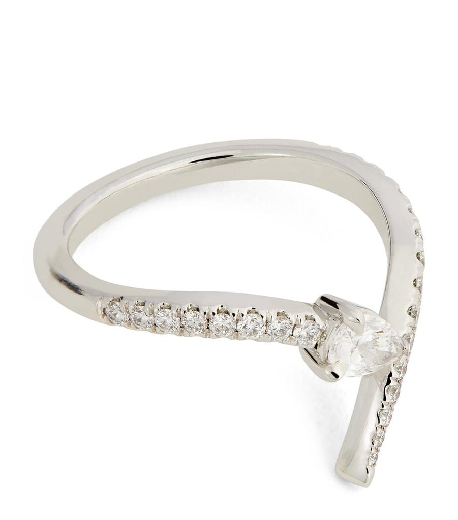Engelbert White Gold and Diamond Swirl Ring