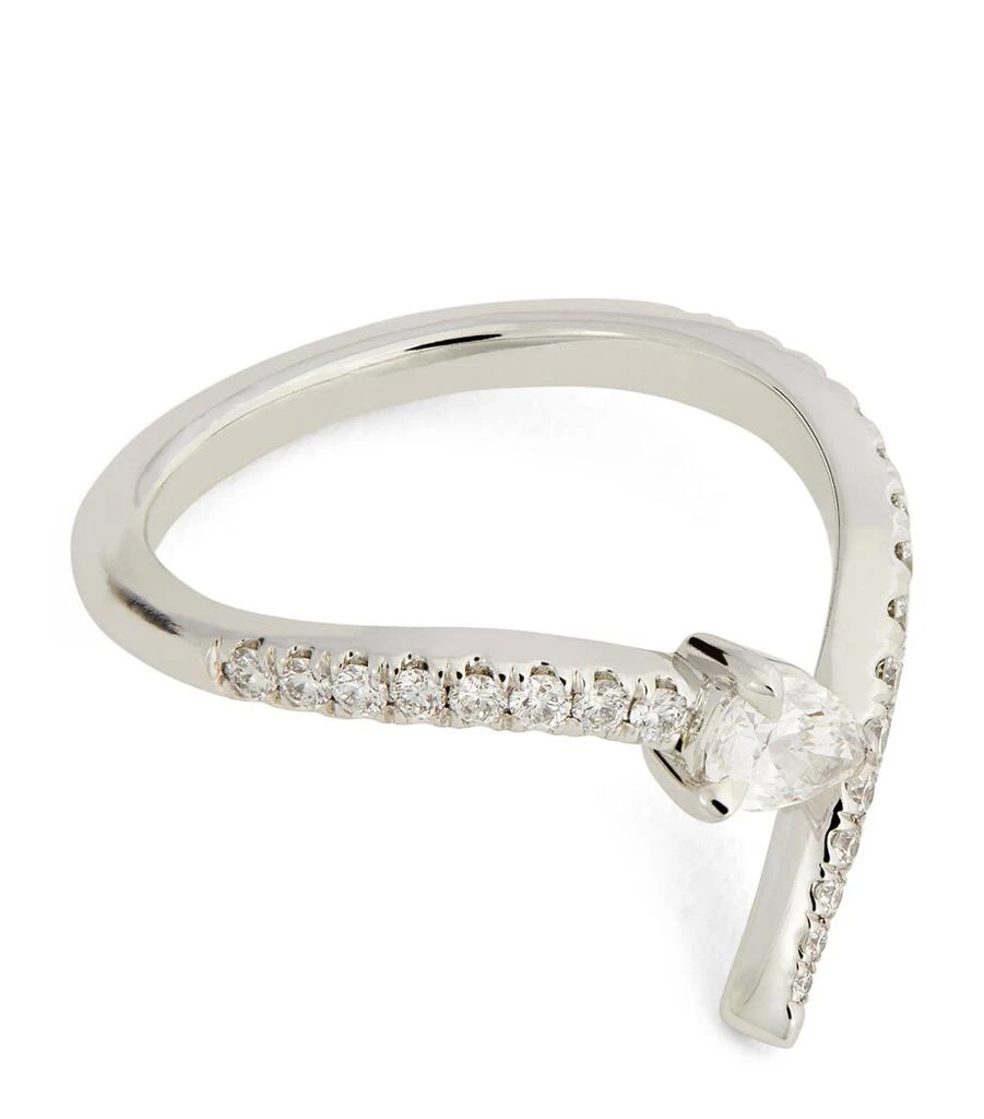 Engelbert White Gold and Diamond Swirl Ring 1