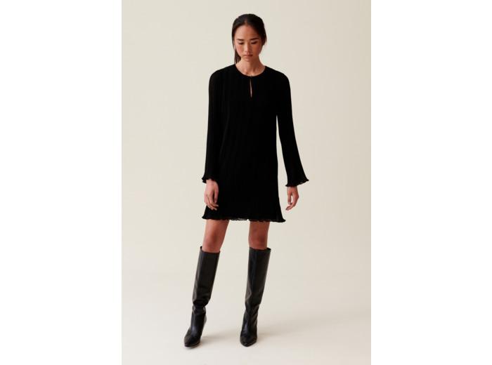 Claudie Pierlot Robe courte plissée manches longues