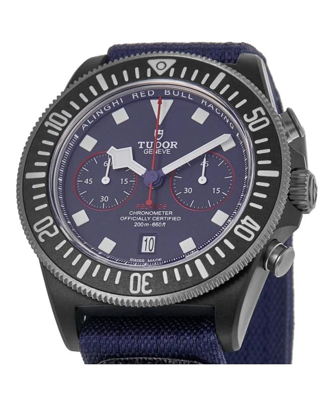Tudor Tudor Pelagos FXD Chrono "Alinghi Red Bull Racing Edition" Blue Dial Fabric Strap Men's Watch M25807KN-0001 2