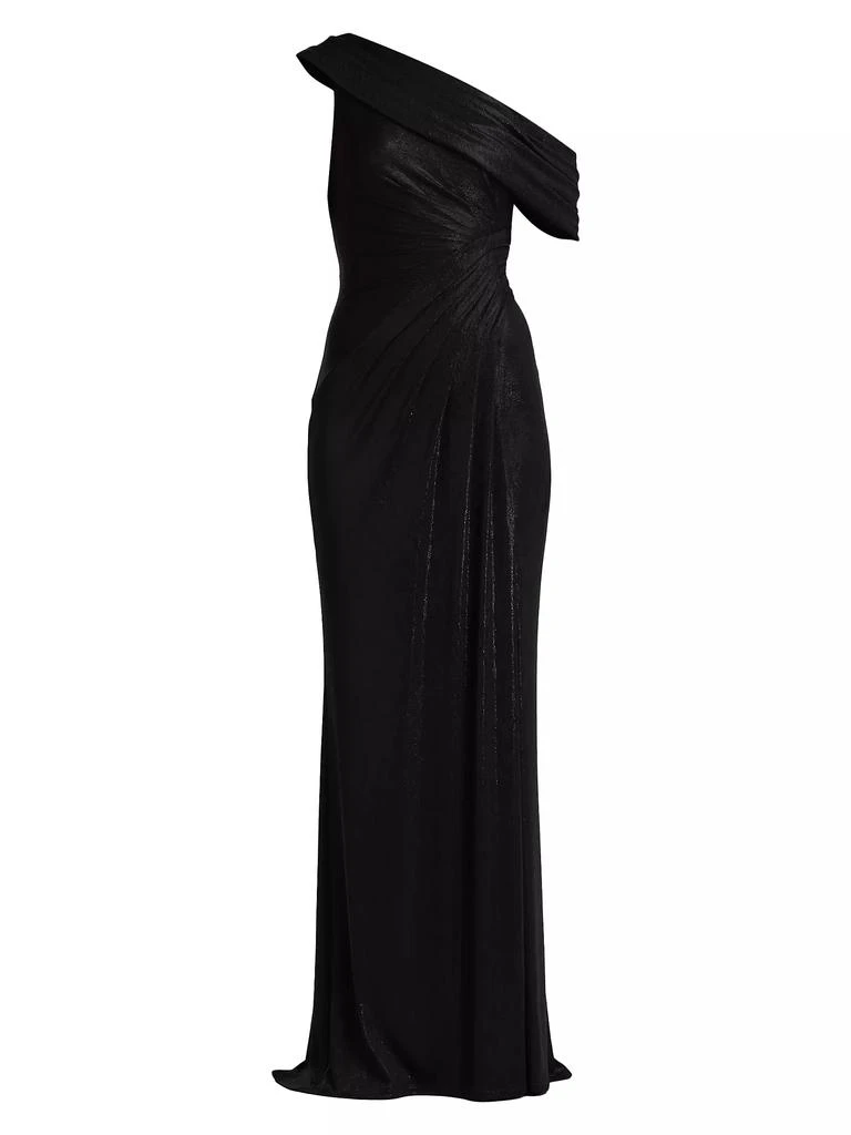 Tadashi Shoji Metallic Jersey Off-the-Shoulder Column Gown 1