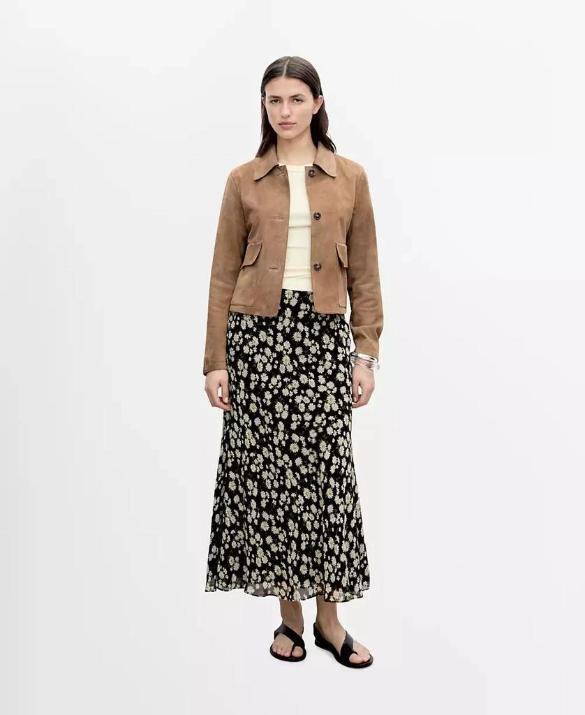 Mango Women's Long Flared Floral Skirt 1