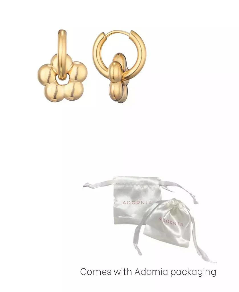 ADORNIA Tarnish Resistant Gold Flower Huggie Hoop Earrings 3