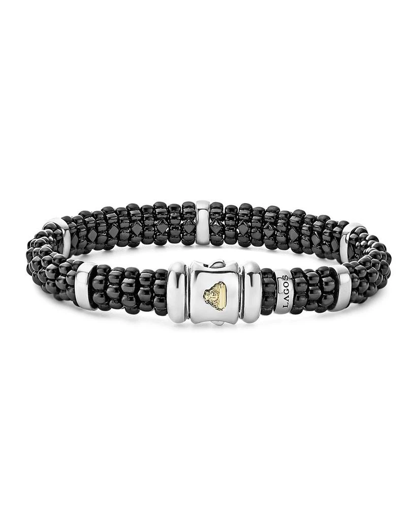 LAGOS Black Caviar Ceramic and Sterling Silver Station Bracelet 4