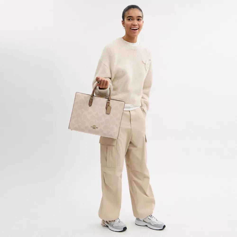 Coach Maggie Tote Bag In Blocked Signature Canvas 3