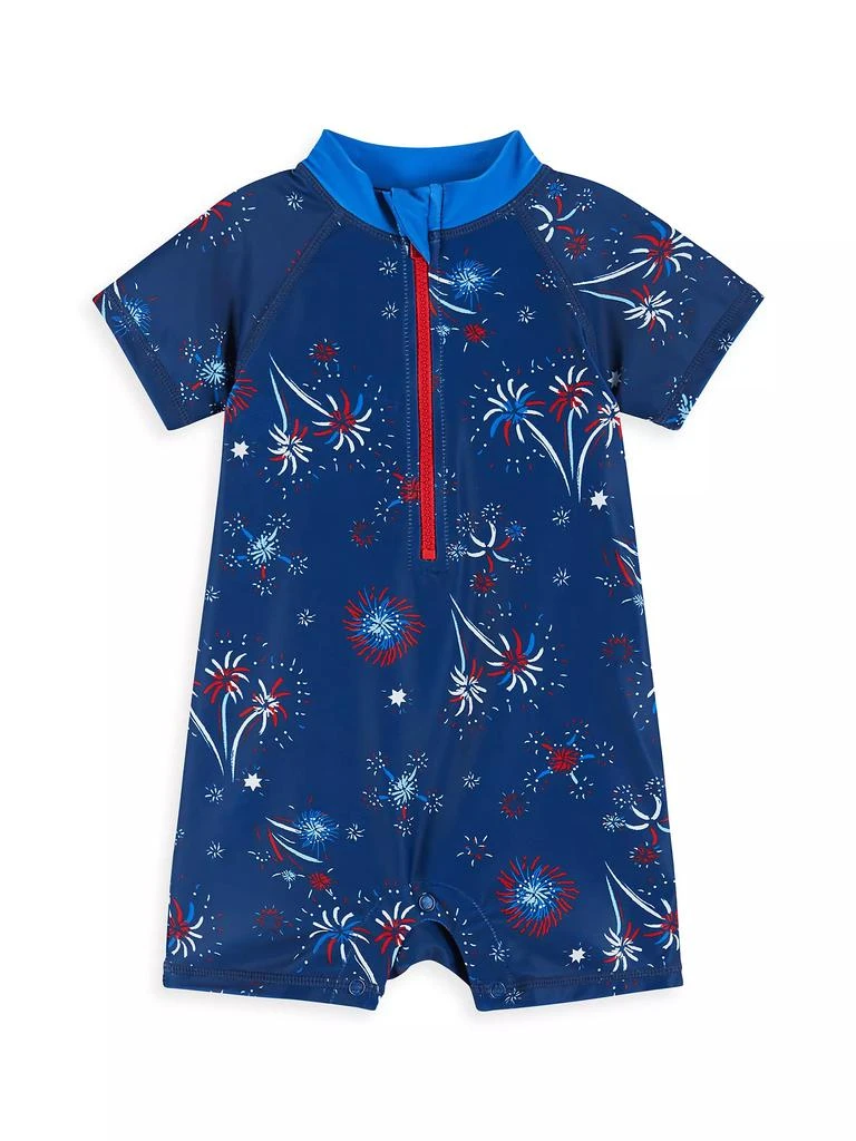 Andy & Evan Baby Boy's Sailboat Print Rashguard One-Piece &amp; Bucket Hat Set 3