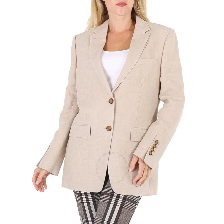 Burberry Ladies Loulou Oatmeal Single-Breasted Tailored Jacket 1