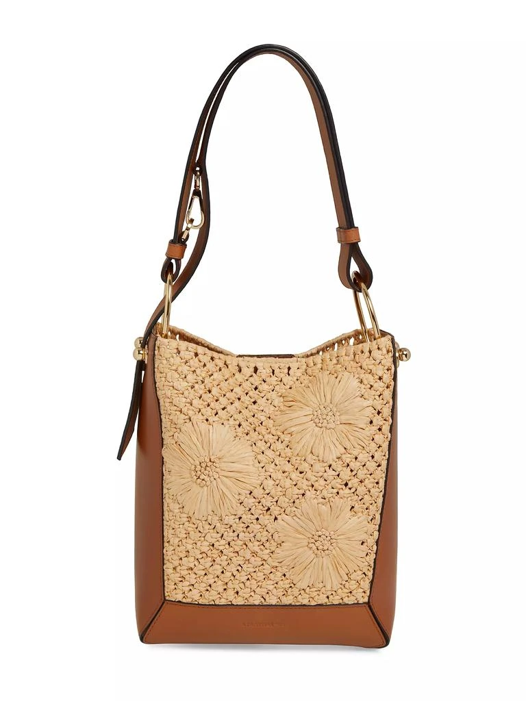 Strathberry Medium Lana Floral-Detailed Raffia & Leather Shoulder Bag 1