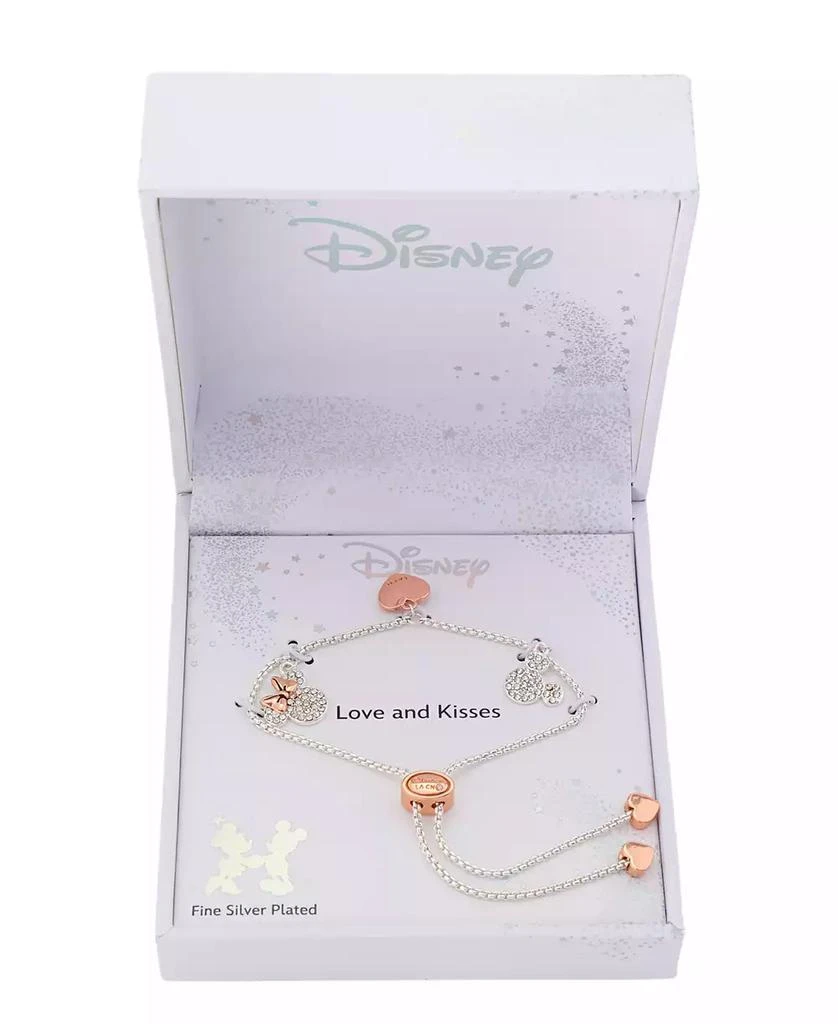 Disney Unwritten Crystal Mickey and Minnie Mouse Rose Gold-Plated Hearts Charm Bracelet 2