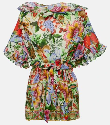 ETRO Floral ruffled cotton blouse 1