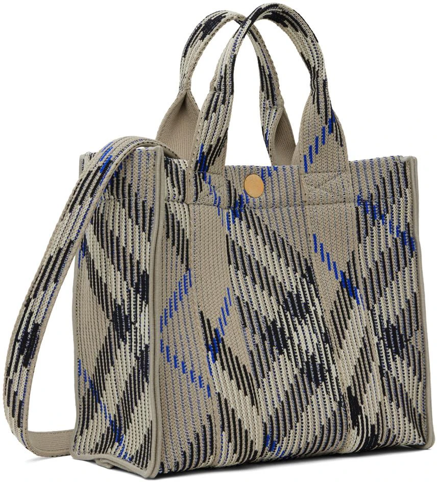 Burberry Gray Mini Check Knitted Tote 3