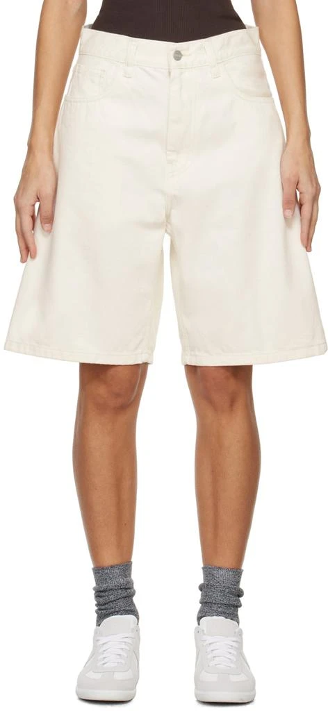Carhartt WIP White Brandon Denim Shorts 1