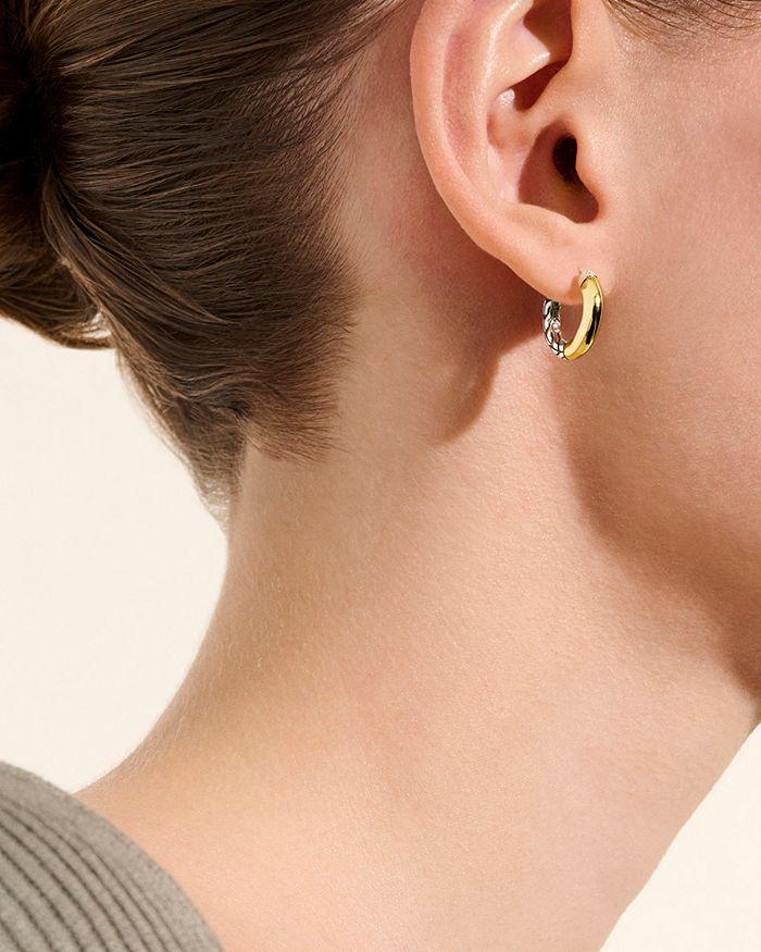 John Hardy 14K Yellow Gold & Sterling Silver JH Essentials Crossover Hoop Earrings, 10mm