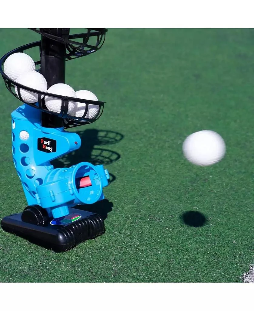 Furlihong Portable Baseball Pitching Machine with Bat and 12 Training Balls Battery Powered with 3 Adjustable Launch Angles for Kids and Beginners 2