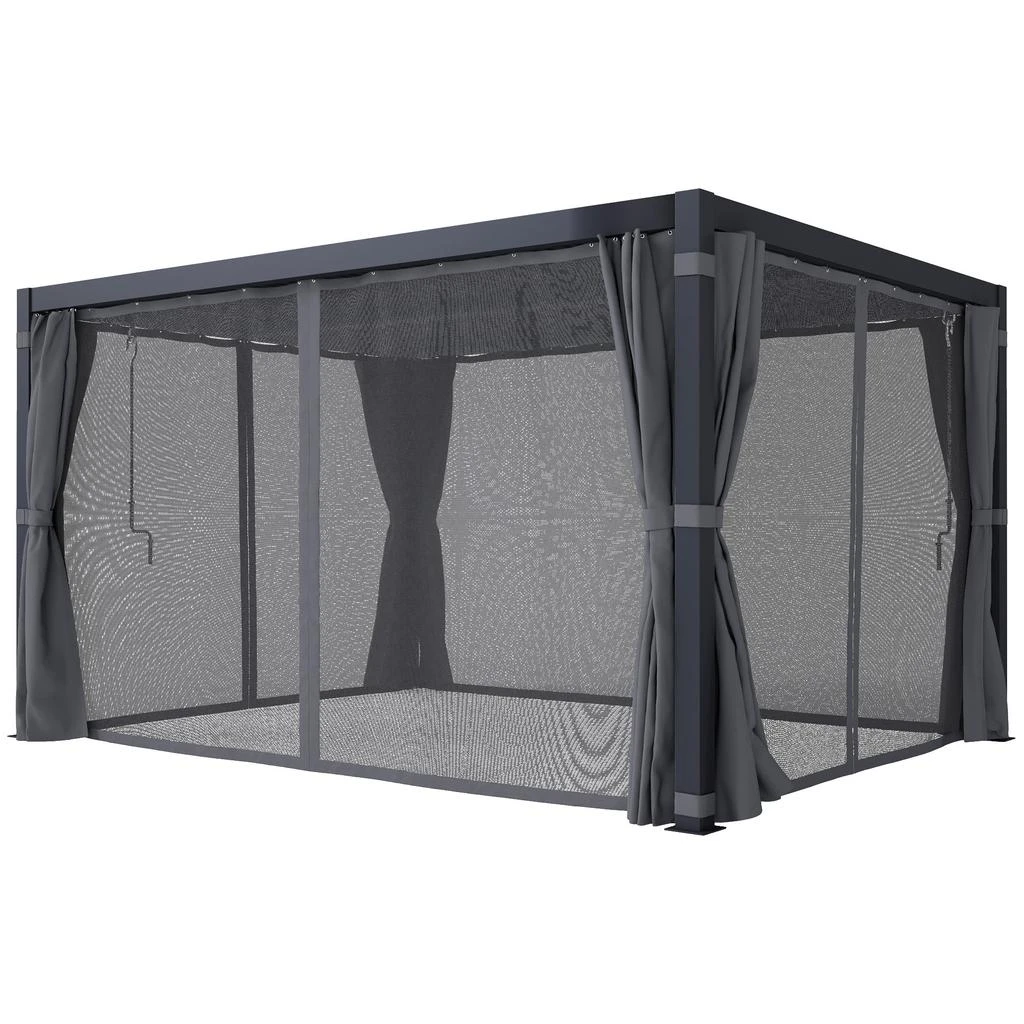 Hivvago 10x13 Backyard Pergola with Louvered Top and Netting