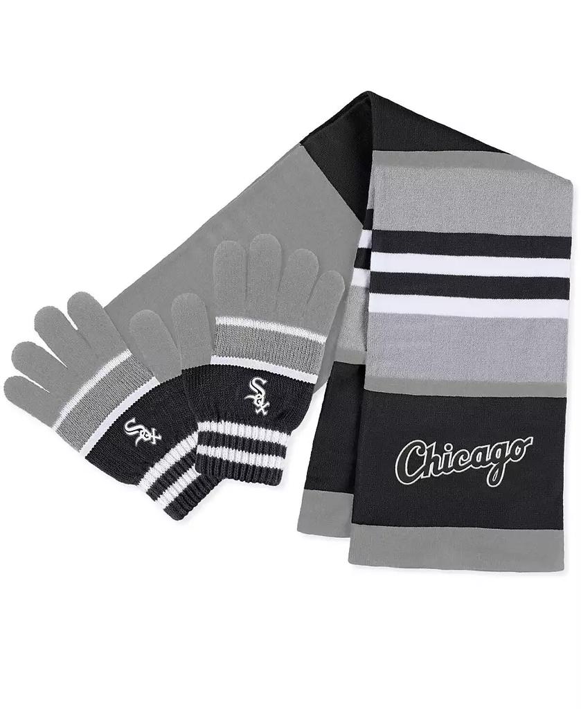 WEAR by Erin Andrews Women's Chicago White Sox Stripe Glove and Scarf Set