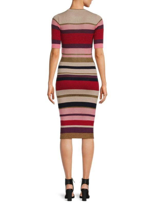SONIA RYKIEL Striped Wool Blend Midi Dress 2