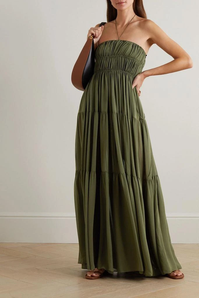 Matteau Tiered shirred silk maxi dress 2