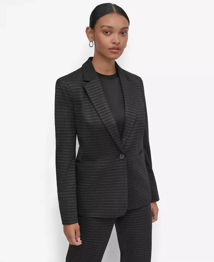 Women's Ponte Single-Button Notched-Lapel Blazer – On Sale Now