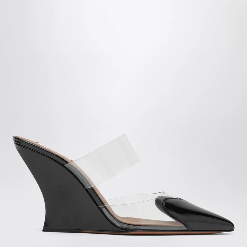 Alaïa Black patent leather Le Coeur wedge mules 1