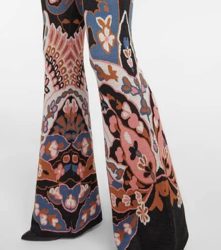 ETRO Floral high-rise flared wool pants 5