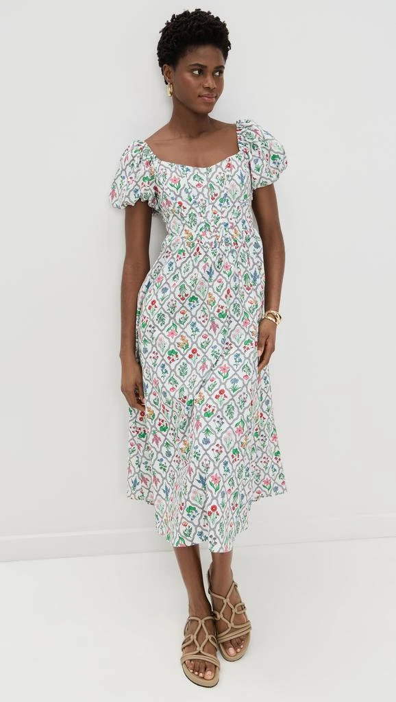 Moon River Puff Sleeve Corset Midi Dress 2