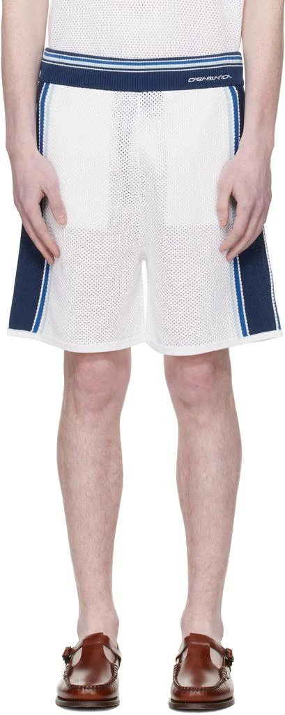 Casablanca Off-White
Blue Striped Mesh Track Shorts