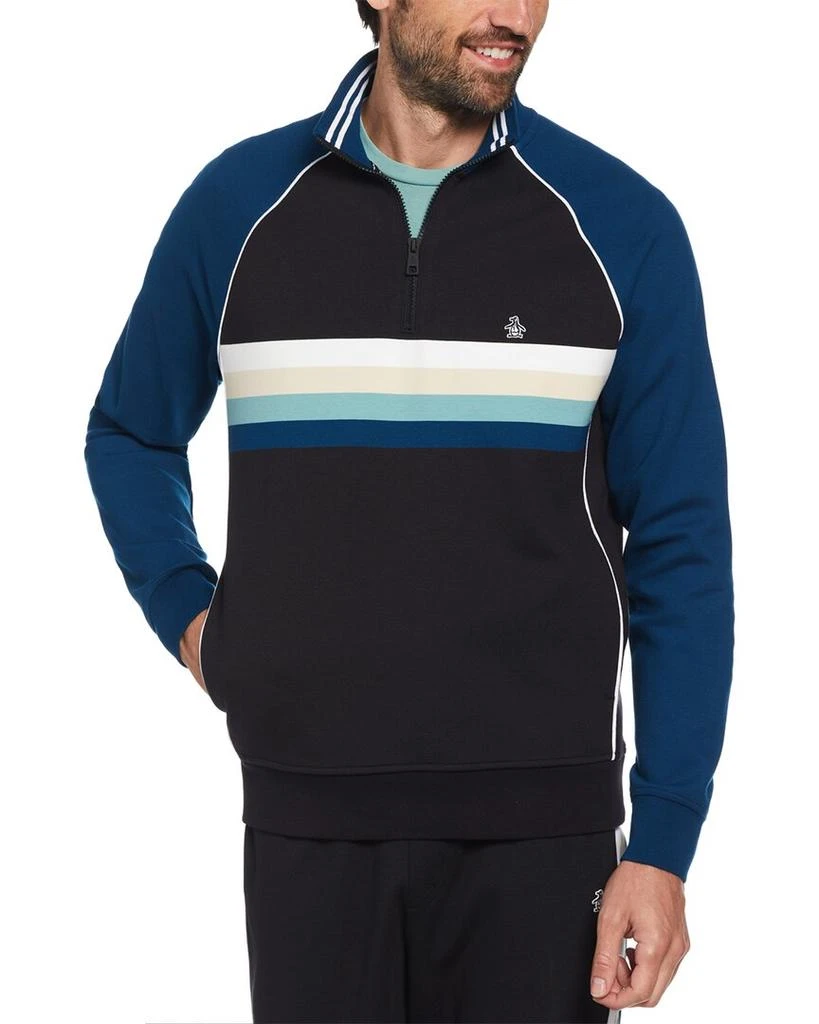 Original Penguin Original Penguin 1/4 Zip Color Block Stripe Shirt 1