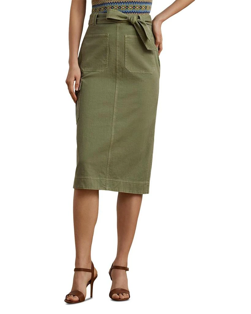 Ralph Lauren Belted Cotton Twill Pencil Skirt 1