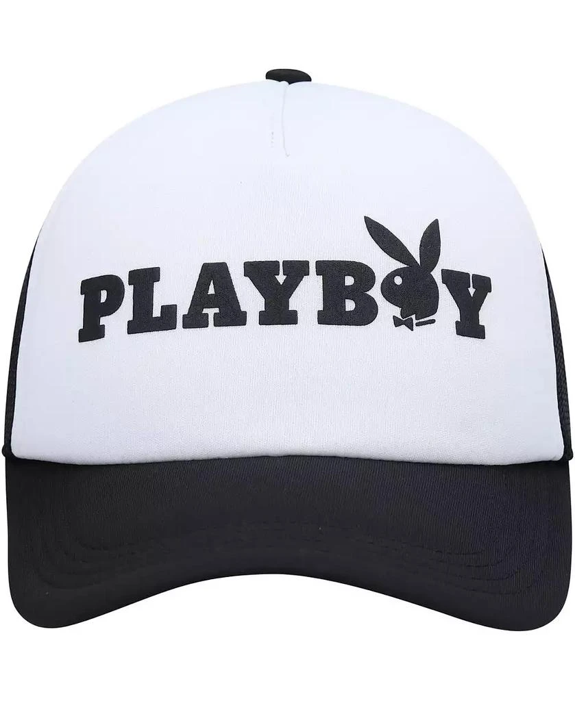 Playboy Men's White, Black Foam Trucker Snapback Hat 4