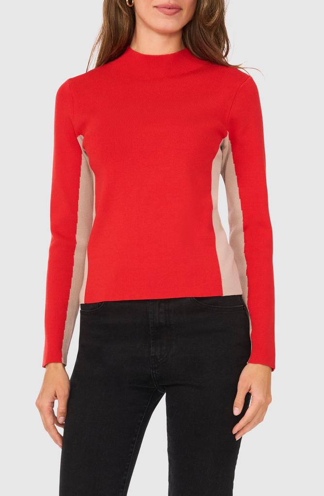 Halogen Colorblock Mock Neck Sweater
