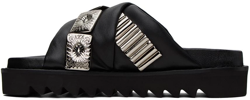 Toga Virilis SSENSE Exclusive Black Leather Slippers 3