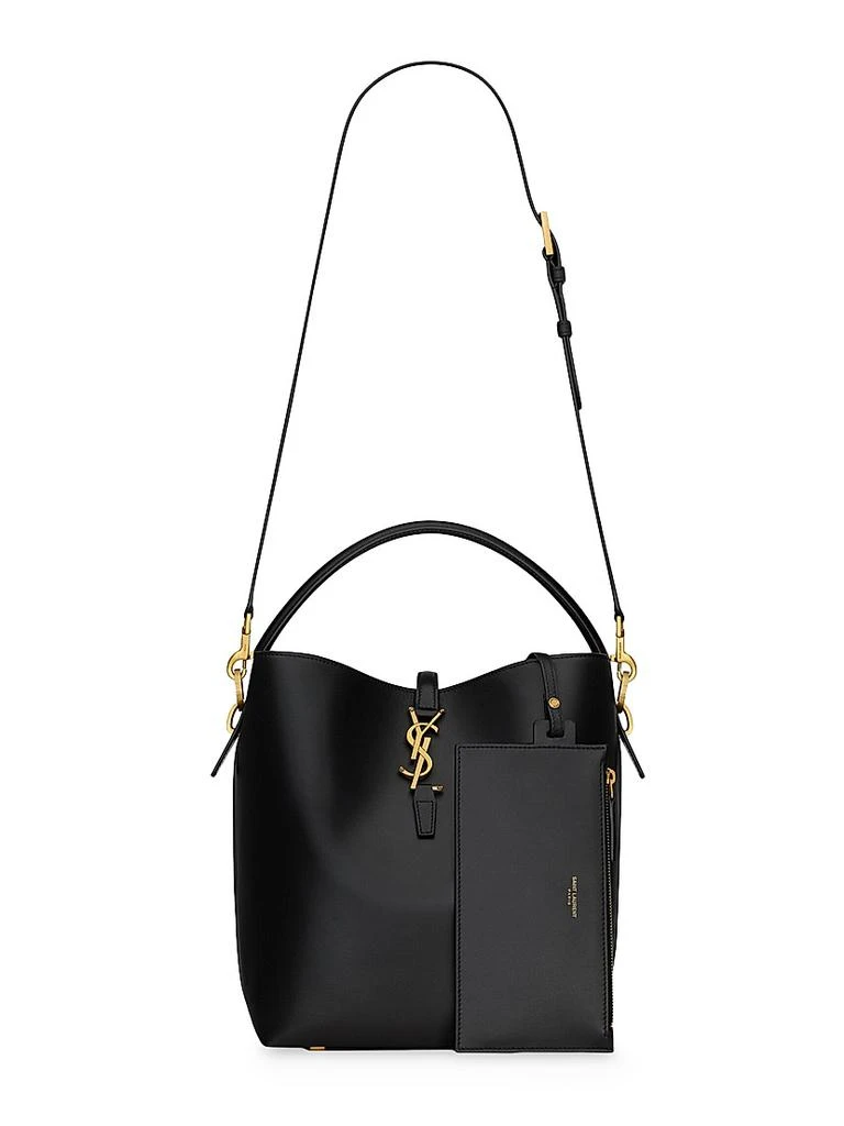 Yves Saint Laurent Le 37 in Shiny Leather Bucket Bag 4