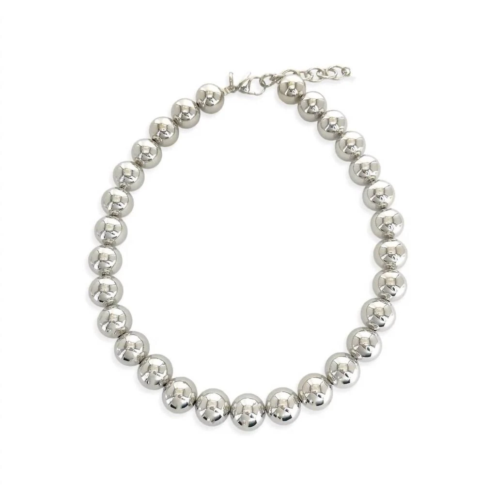 OMG BLINGS Women
s Sphere Necklace In Silver