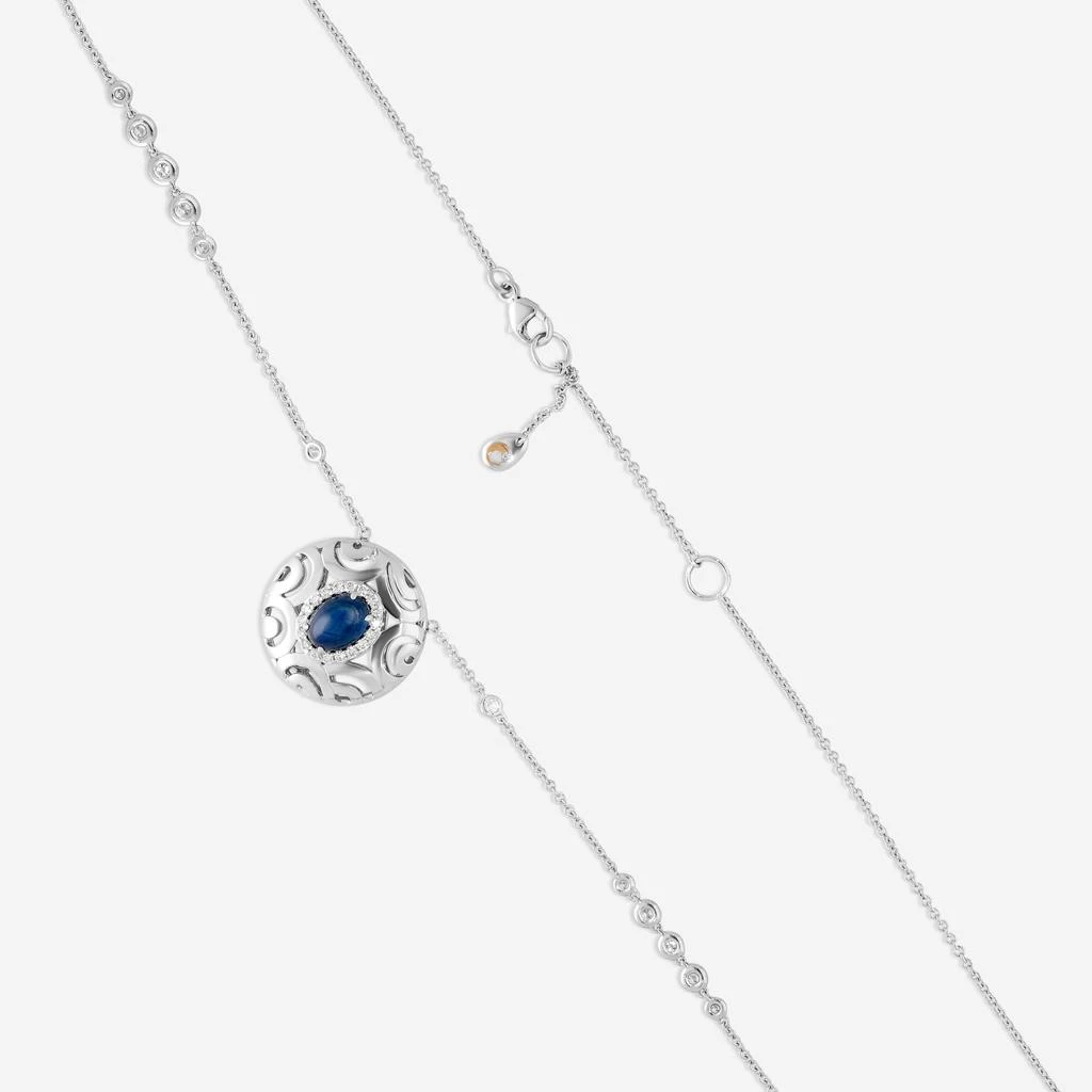 Crivelli Crivelli Ricami Luci 18K White Gold Diamond 
Sapphire Pendant Necklace 000-3858NS 3