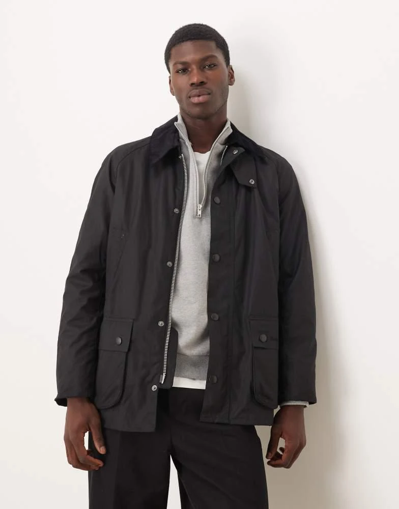 Barbour Barbour Ashby wax jacket in black/classic 1