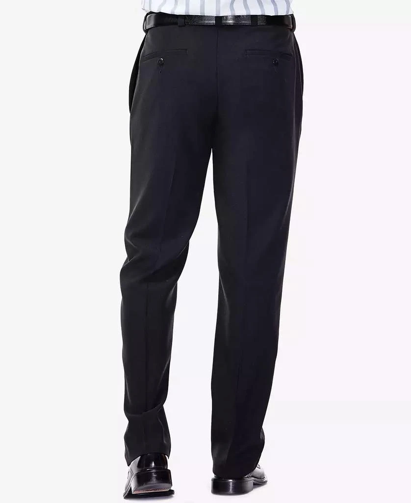 Haggar Men's Eclo Stria Classic Fit Flat Front Hidden Expandable Dress Pants 2