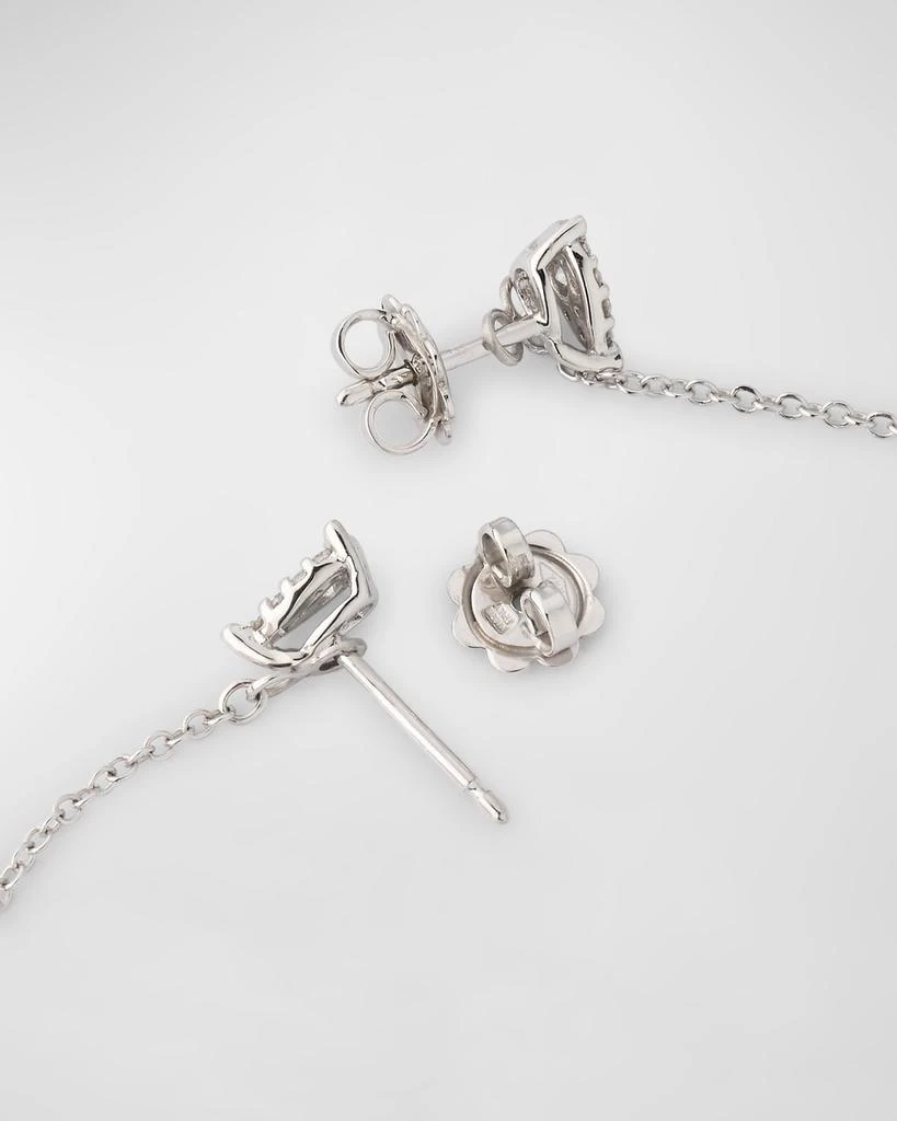 Utopia 18K White Gold Diamond Pendant Earrings with Freshwater Pearls 4