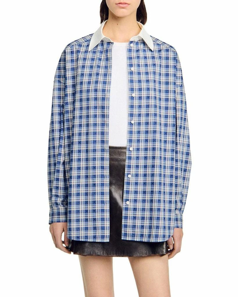 Sandro Rhinestone Check Shirt 1