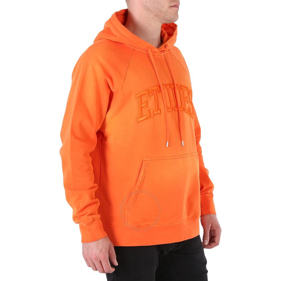 Etudes Men's Orange Racing Logo Cotton Hoodie