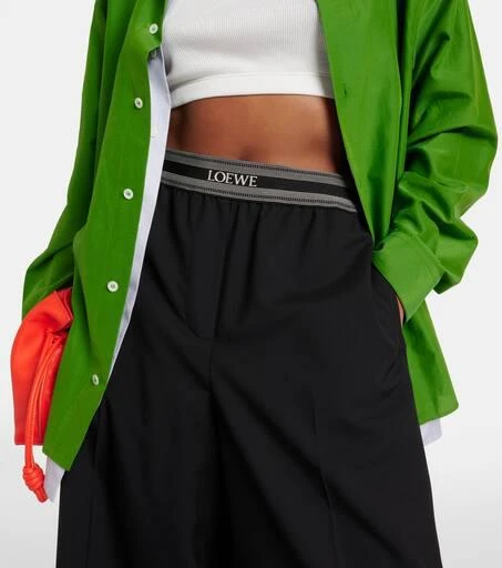 Loewe Cropped wool wide-leg pants 4