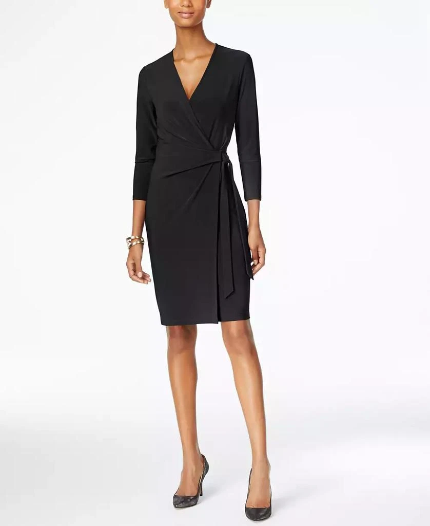 Anne Klein Women's Printed 3/4-Sleeve Wrap Dress 2