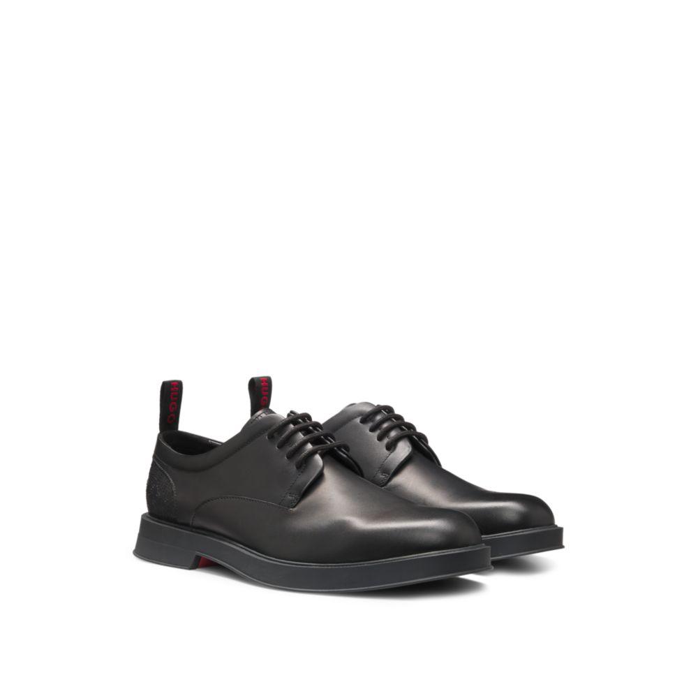Hugo Boss Leather Derby shoes with monogram heel