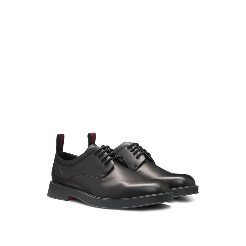 Hugo Boss Leather Derby shoes with monogram heel 1