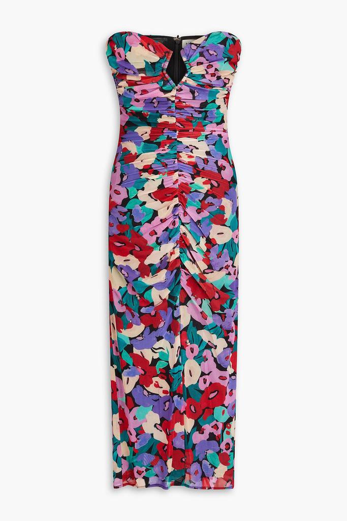 NICHOLAS Sorin strapless floral-print stretch-mesh midi dress