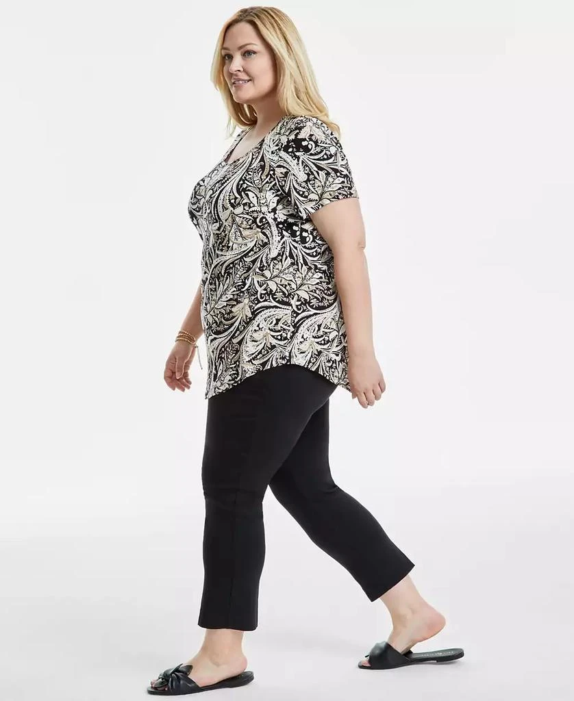 JM Collection Plus Size Printed Short-Sleeve Top, Exclusively at Macy's 2