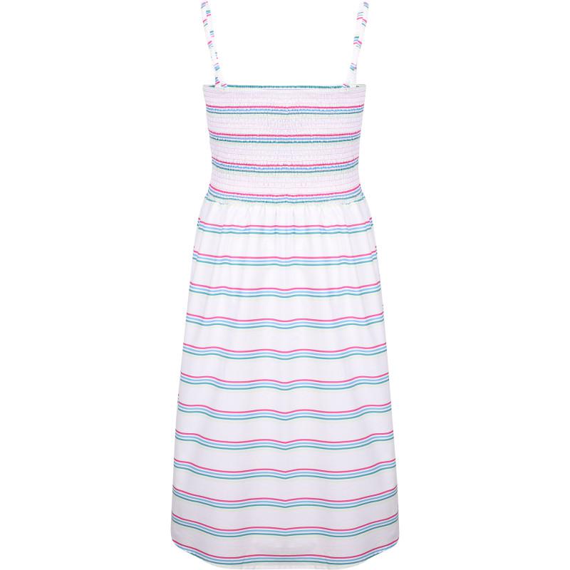 Esprit Colorful stripes fine straps summer dress in white