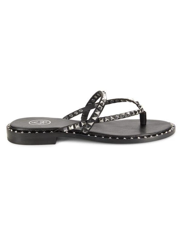 Ash Pulse Pyramid Stud Leather Flat Sandals 1